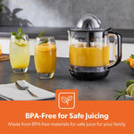 Geepas Citrus Juicer | 1.0L Large Capacity | Two-Way Rotation for Maximum Extraction | Durable Copper Motor | 25W Power | Easy to Clean