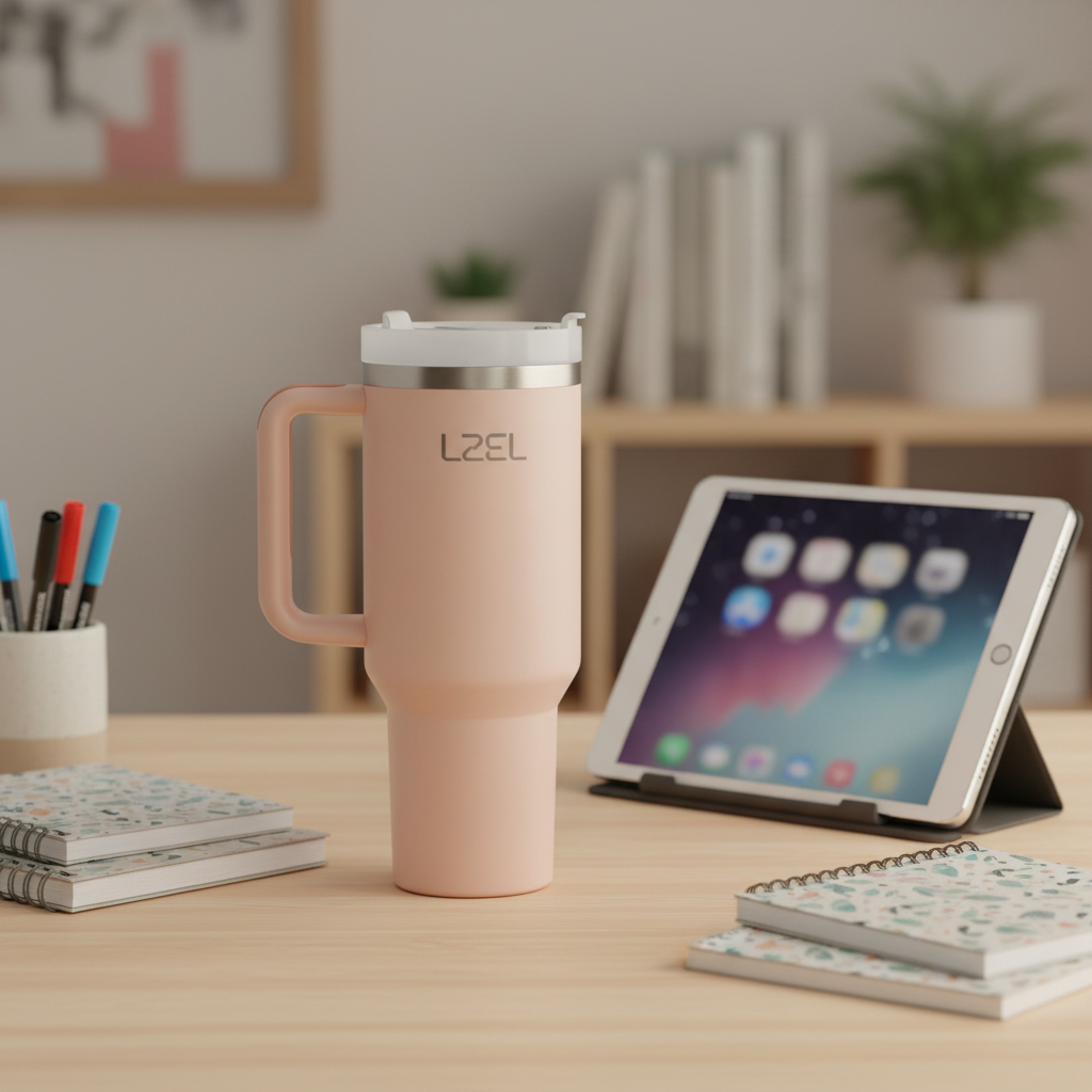 LZEL Tumbler With Handle 800ML Aqua Pure Vacuum Insulated | Pink