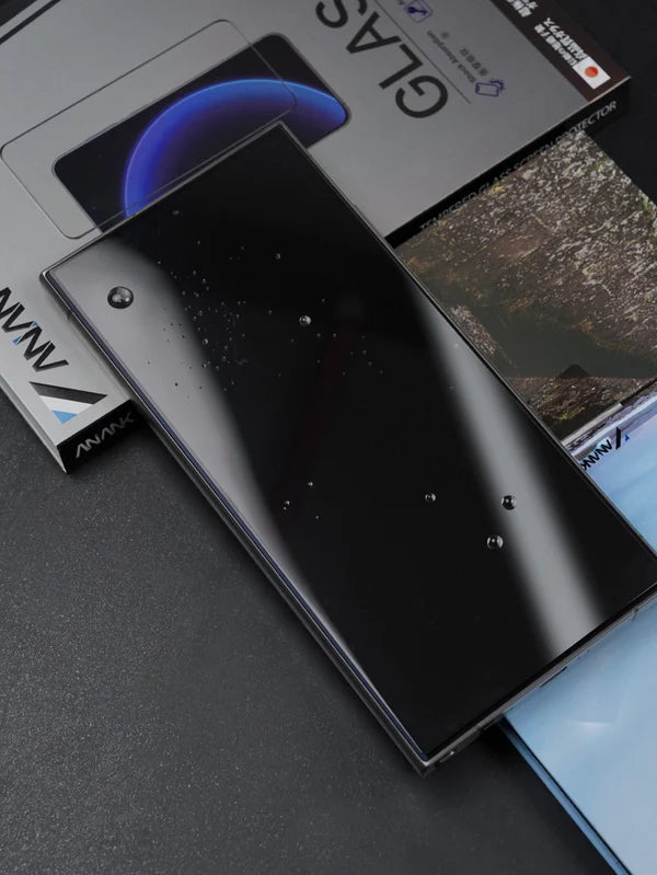 كڤر حماية شاشة زجاجي مقوى بالكامل ثلاثي التعزيز لهاتف Samsung Galaxy S25 Ultra مضاد للتجسس من Anank