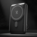 بطارية متنقلة مغناطيسية MagNexus Wave من ليزل بسعة 5000 مللي أمبير بشحن لاسلكي 15 واط | أسود