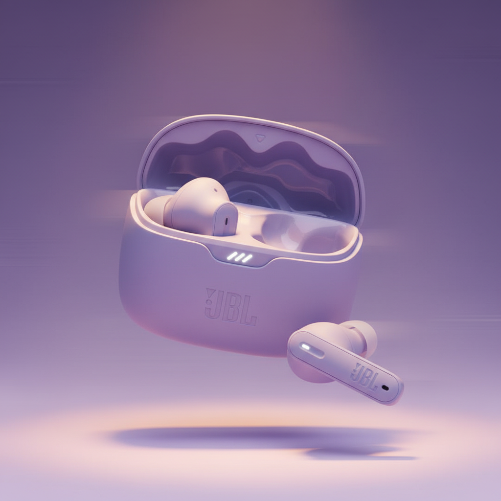 JBL Tune Beam Active Noise Cancelling Earbuds| Purple