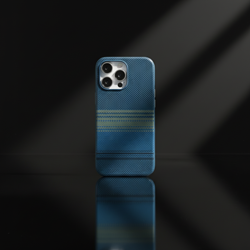 كفر حماية MagCarbon Splice من LZEL لجهاز iPhone 16 Pro | أزرق متدرج