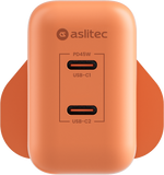 شاحن aslitec VexoraGaN بقدرة 45 واط – شاحن GaN مدمج بمنفذي USB-C