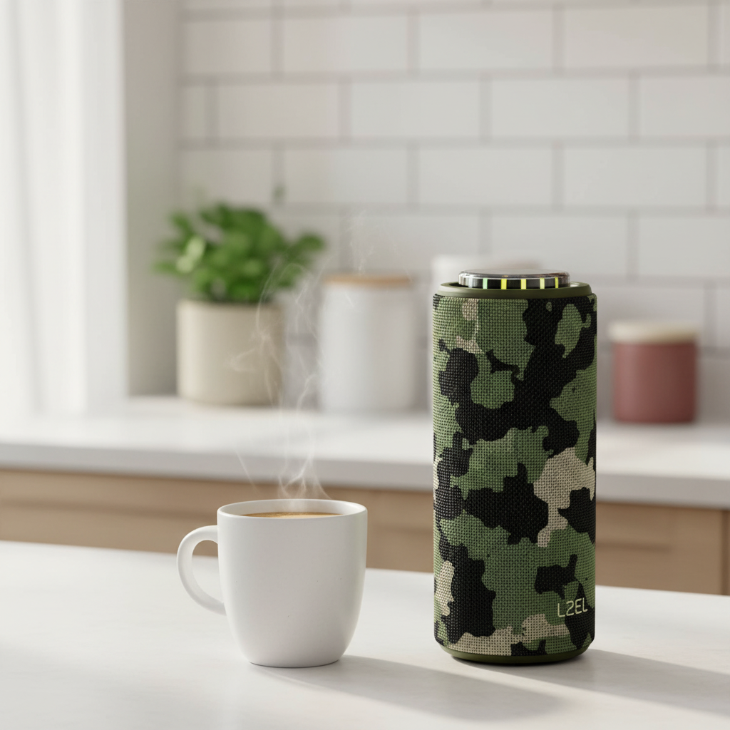 LZEL Aquilasonus Elite Waterproof Portable Bluetooth Speaker With Vibe Lights | camouflage