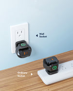 شاحن حائط فائق السرعة من أسلي جلوبال بتقنية  GaN PD,مع شاحن ساعة لاسلكي شحن ثلاثي 20 واط  | أسود