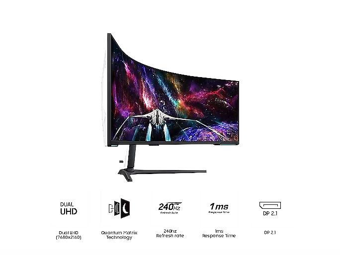 سامسونج 57 بوصة كيرف Dual UHD، FreeSync Premium Pro | LS57CG952NMXUE