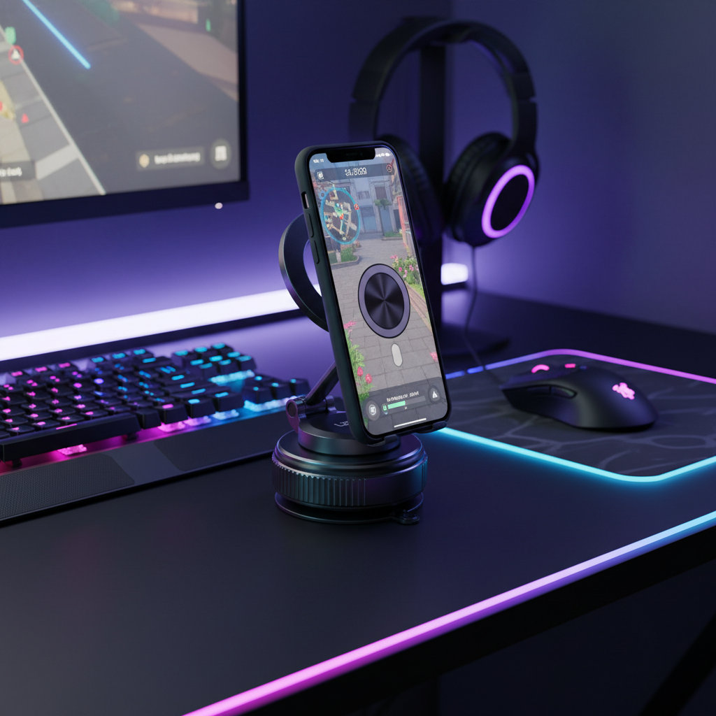 LZEL Magvortex Flex Vacuum Suction Phone Holder 360 Rotation | Black