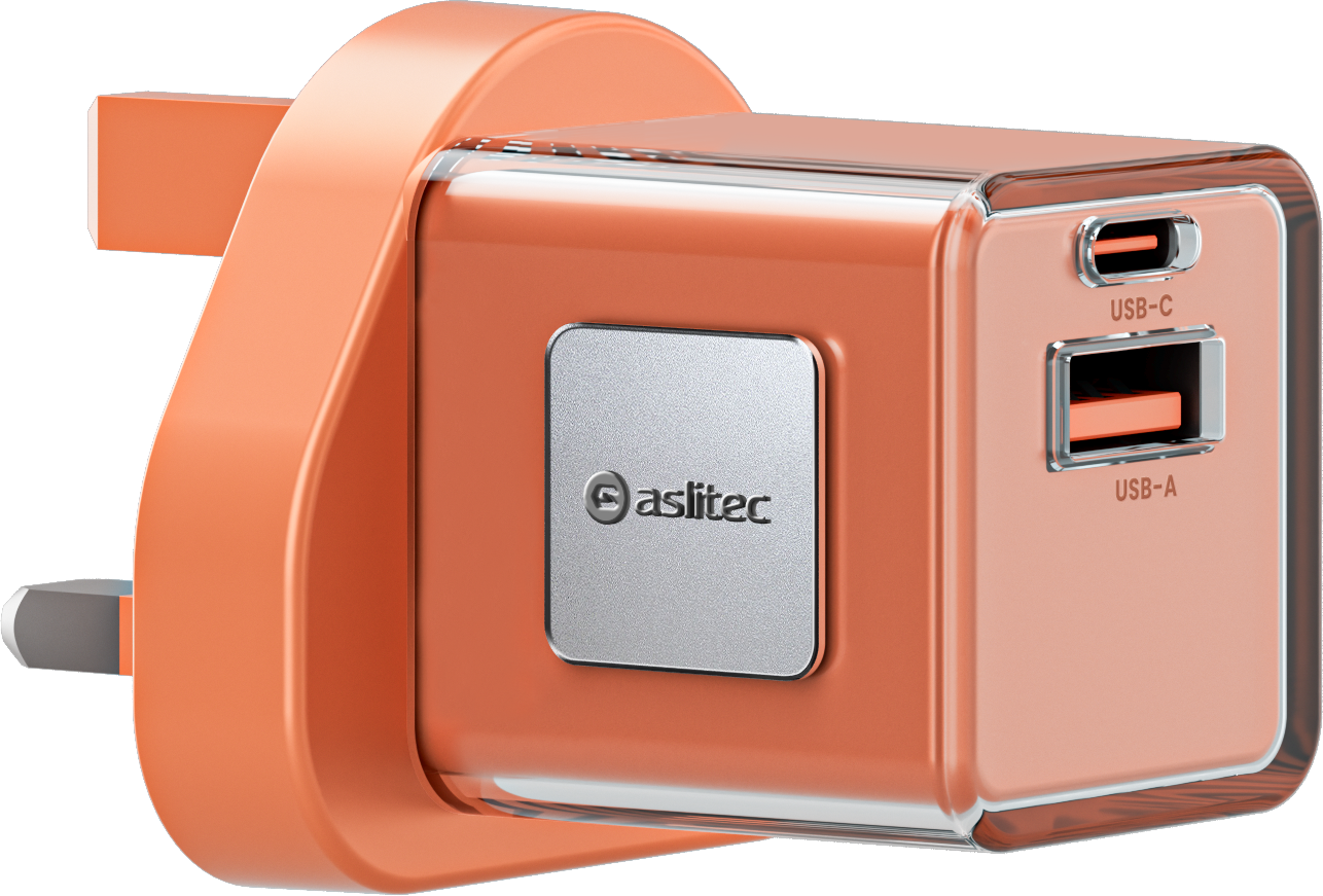شاحن aslitec VoltiqueGaN بقدرة 35 واط – شاحن GaN فاخر بمنفذي USB-A و USB-C