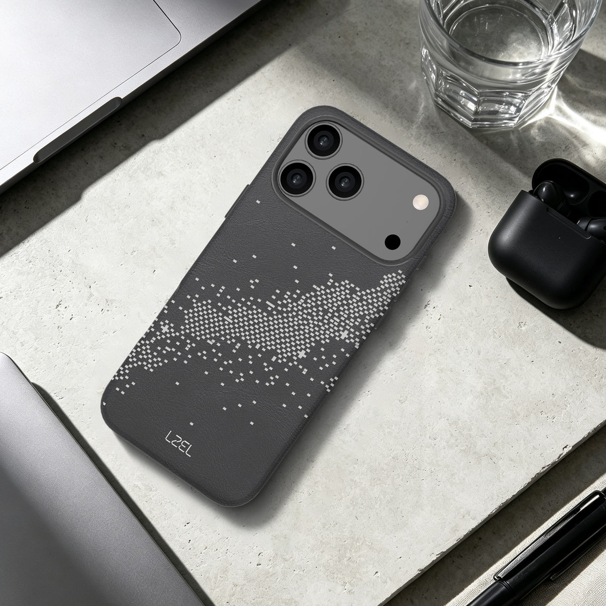 كفر LZEL LEATHERWAVE MAG من الجلد الفاخر بدعم MagSafe ونقشة متموجة لـ iPhone 18 Pro و18 Pro Max