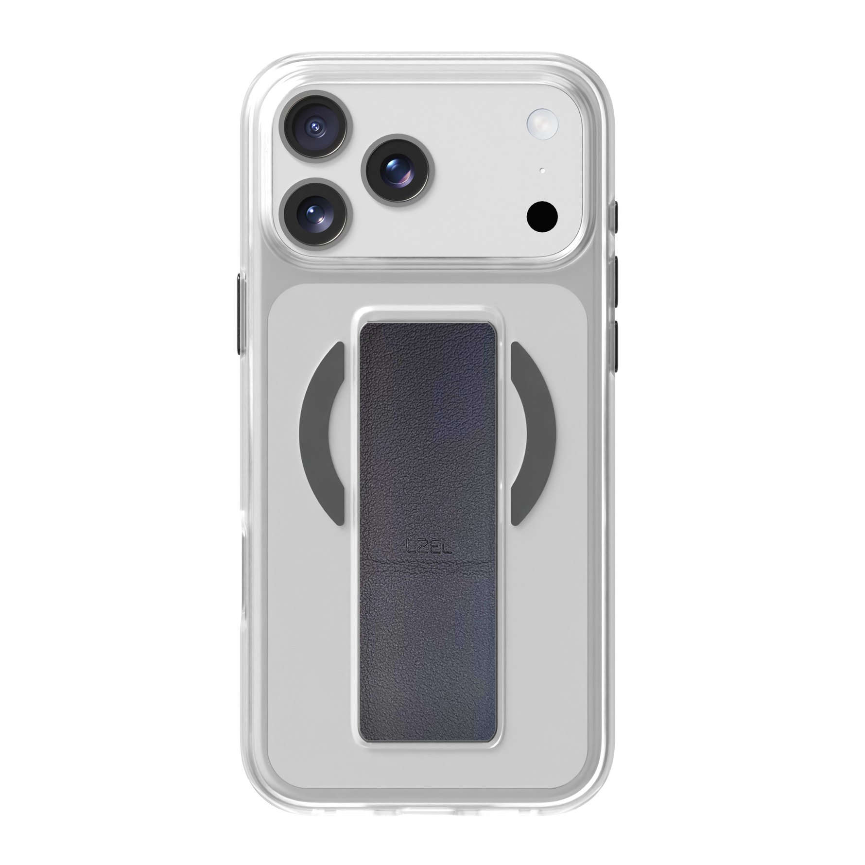 LZEL MagClear LeatherGrip Case for iPhone 17 Pro | Black