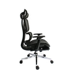 Black Bull Mesh Office and Gaming Chair with Footrest | Black