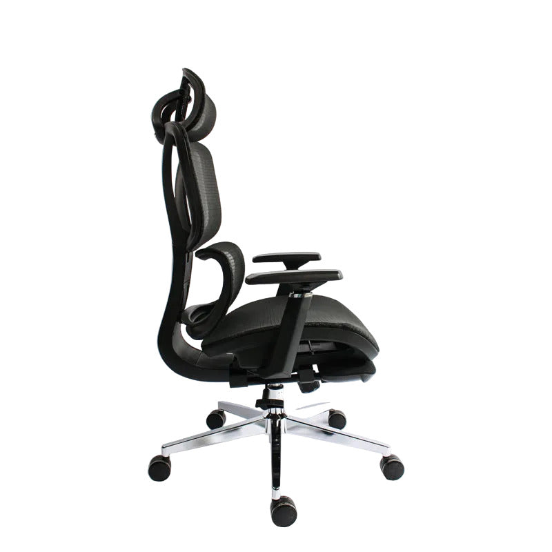 Black Bull Mesh Office and Gaming Chair with Footrest | Black