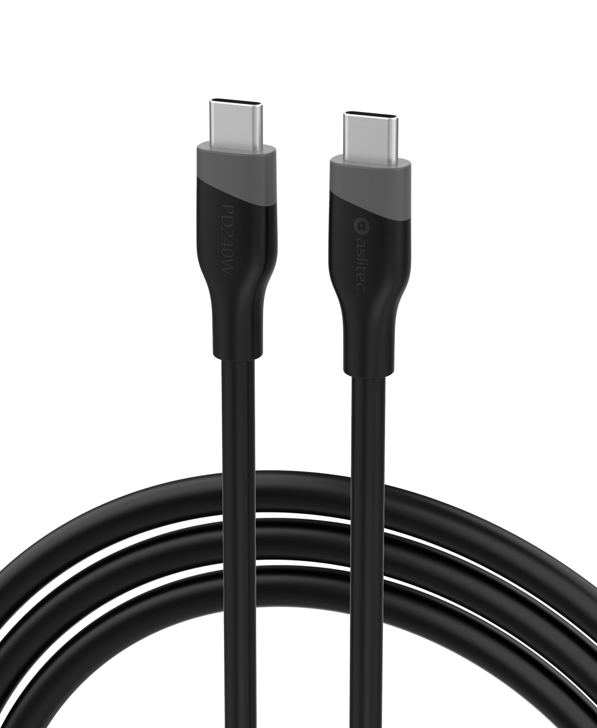  كابل aslitec SILICORECHARGE للشحن السريع ونقل البيانات بقدرة 240 واط – من USB-C إلى USB-C