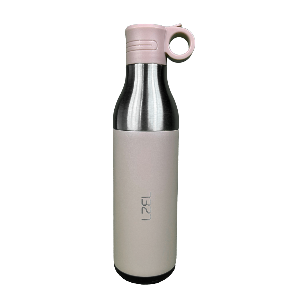LZEL Natura Elva Vacuum Bottle Dual 400 mL + 400 mL | Milk Tea Aluminum