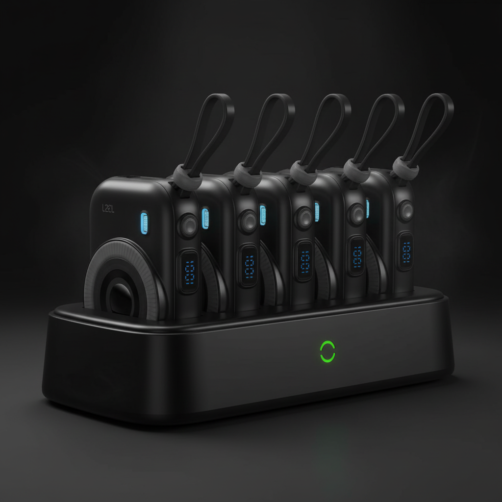 محطة الطاقة المحمولة PentaEnergia من ليزل 10,000 مللي أمبير × 5 تدعم الشحن اللاسلكي مع كيبل مدمج|أسود