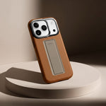UNIQ Hybrid Heldro Pro MagClick Case with Camera Stand for iPhone 17 Pro | Caramel