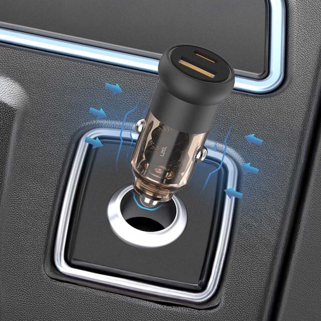 LZEL PulseCharge One 48W Dual-Port Car Charger – USB-C PD & PPS + USB-A