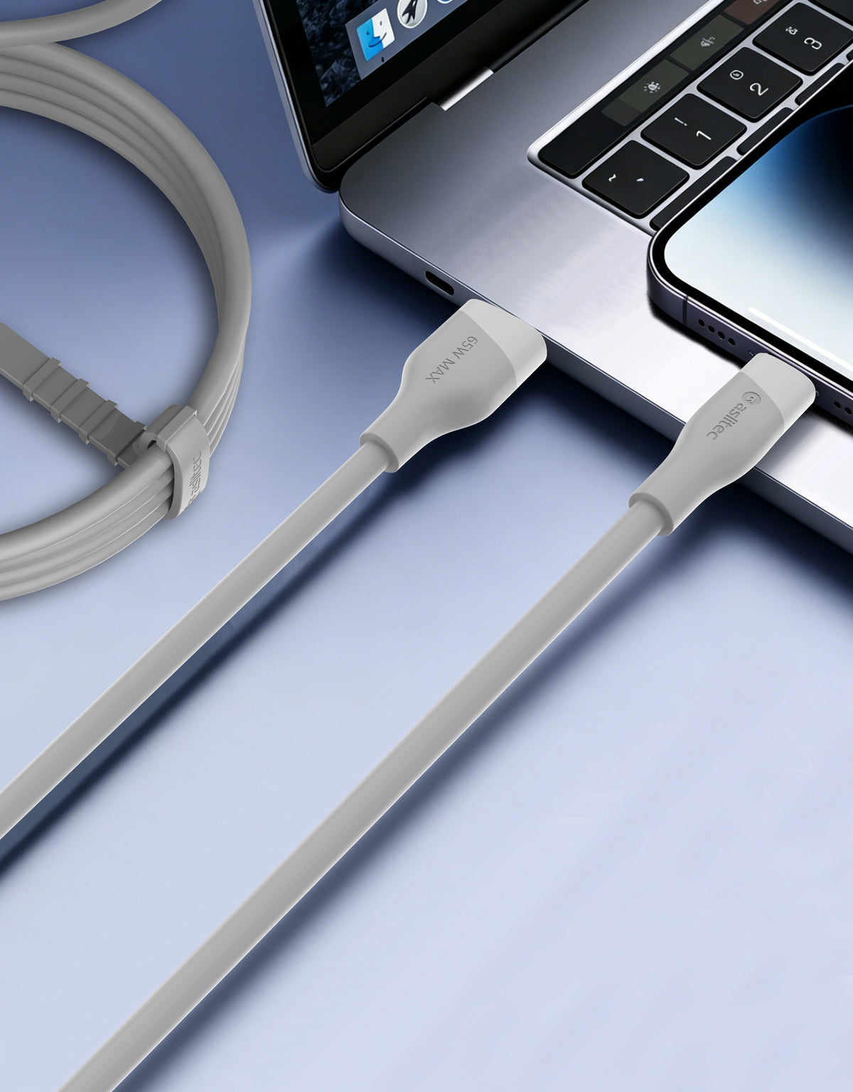 aslitec SILICORECHARGE 65W Fast Charging & Data Cable – USB-A to USB-C