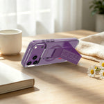 aslitec Magstand Crystal Clear Magsafe With Leather  Kickstand Cas For iPhone 18 Pro