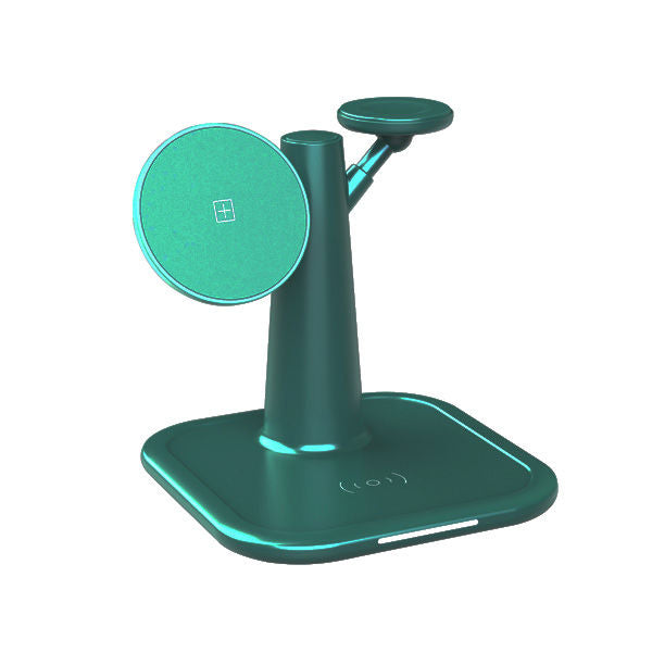 3 in 1 Magnetic Wireless Charger Fast Charging Stand Support | Green