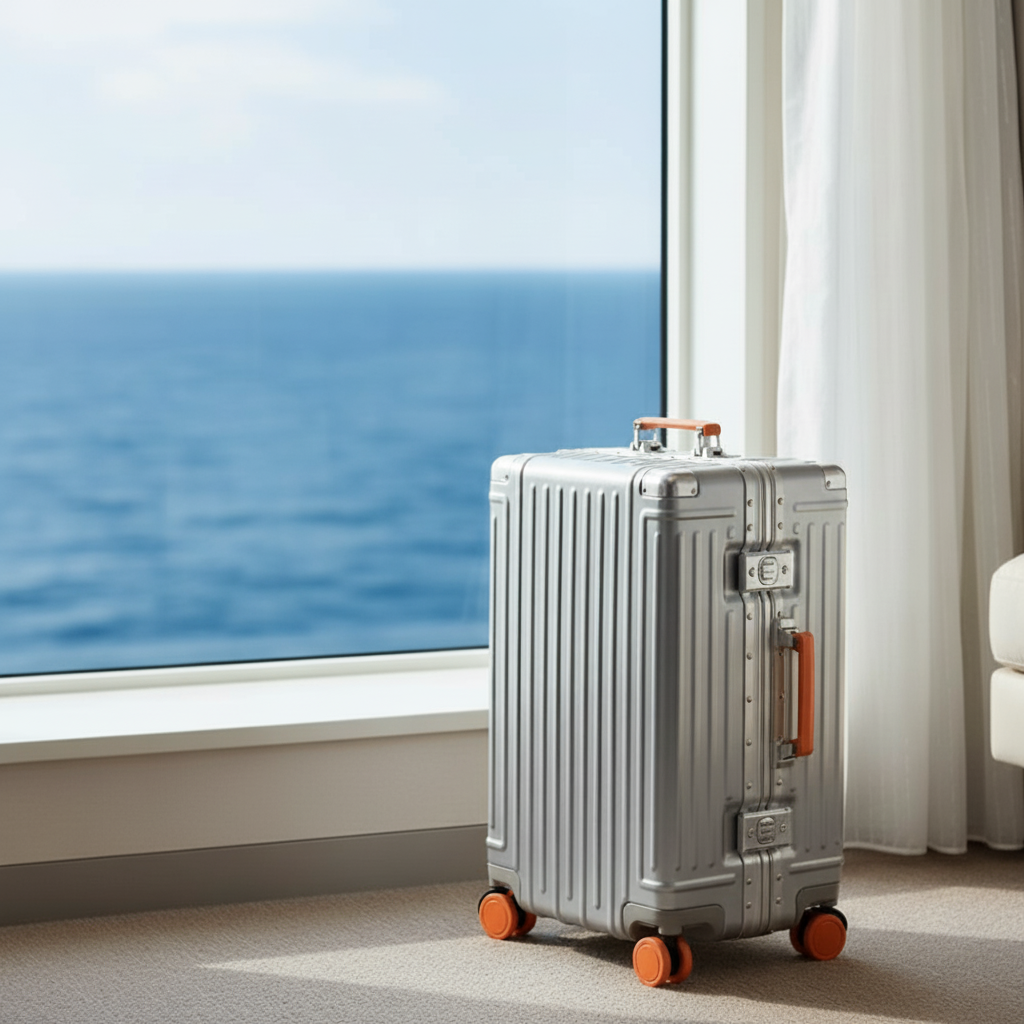 Trolly ABS Suitcase 4 Wheels 26 Inch | Silver