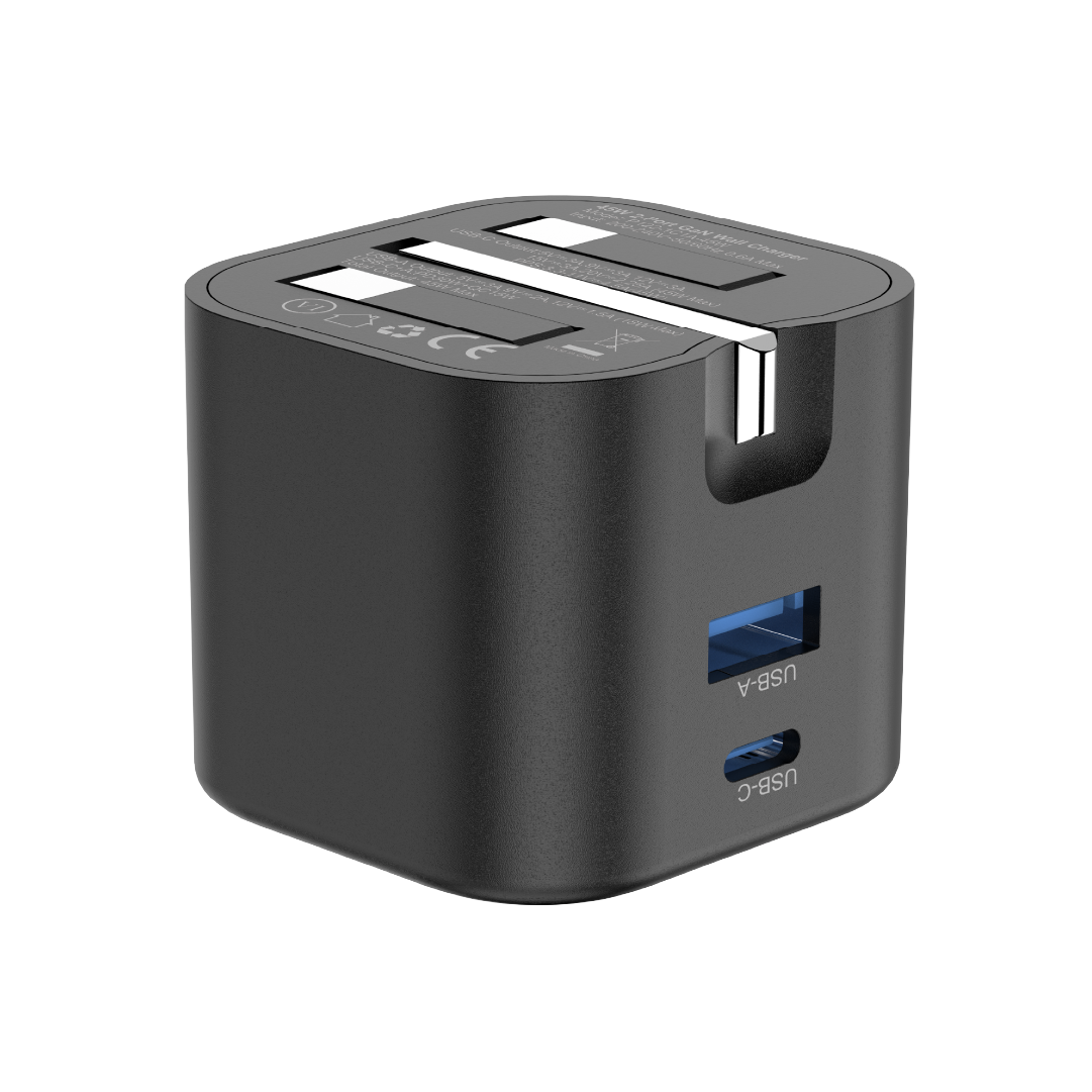 Asli  Global Powercore 45 Gan Dual Port Usb-A & Usb-C Fast Charger | Black