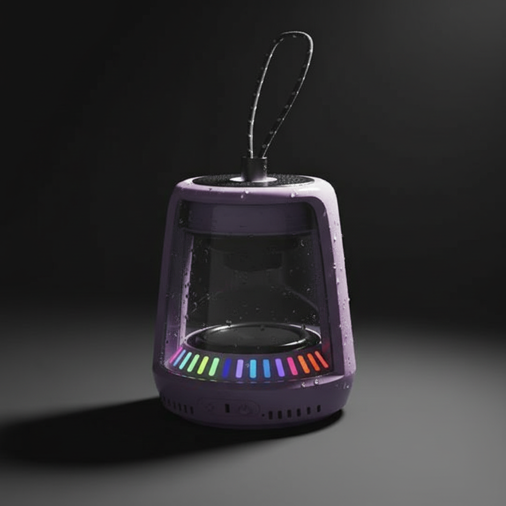 مكبر صوت لاسلكي علي شكل مصباح من ليزل مع اضواء RGB  | بنفسجي