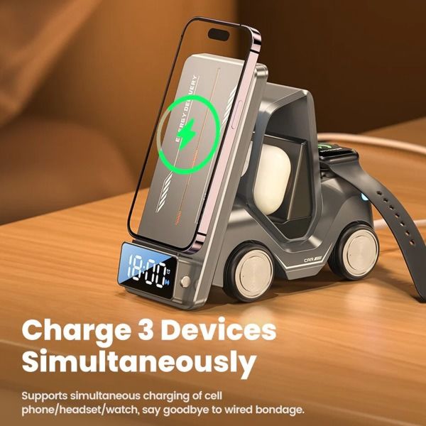 5in1 Smart Desktop Multifunctional Wireless Charging Gray | T20 G