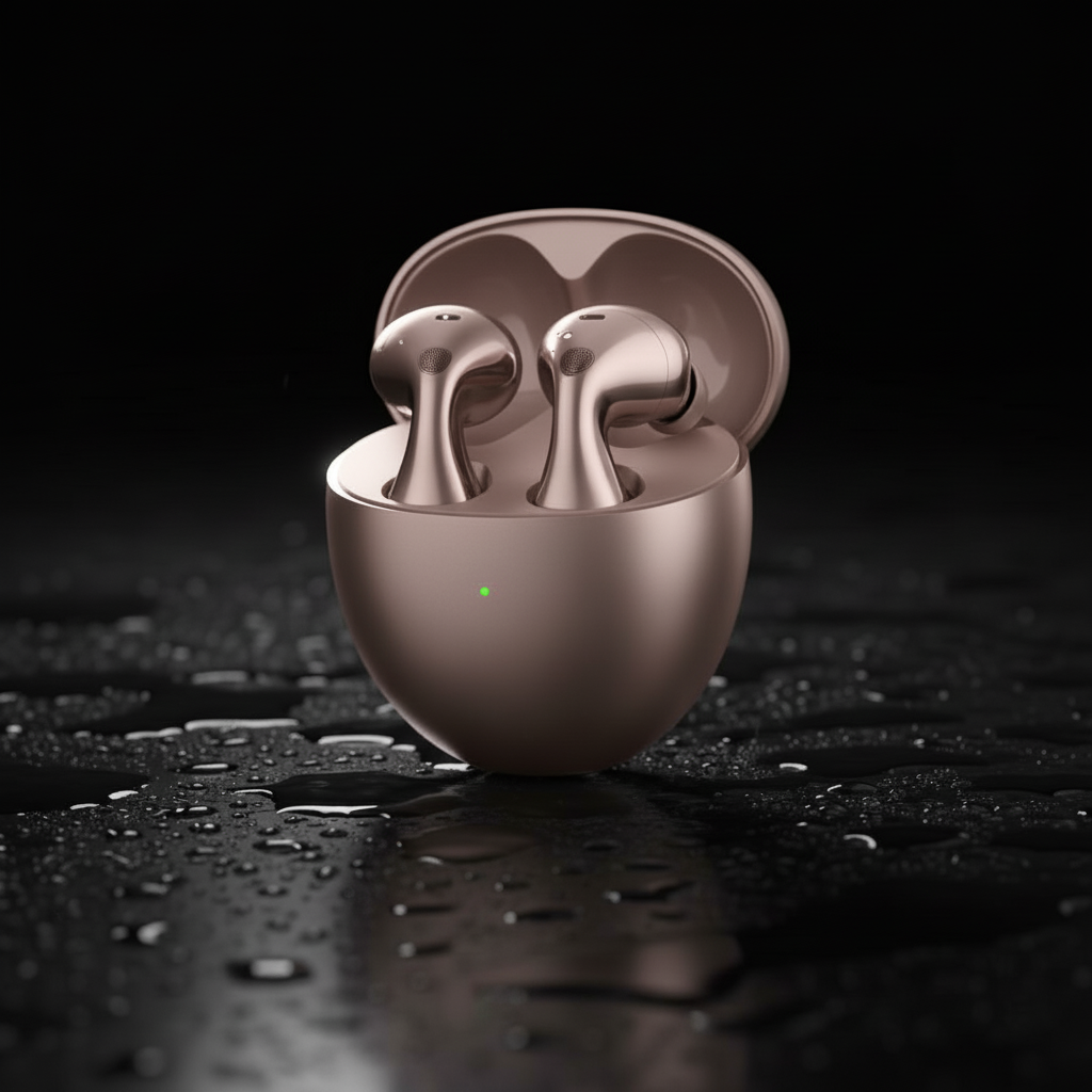 سماعة لاسلكية  FreeBuds 6 من Huawei مفتوحة التصميم بخواص إلغاء الضوضاء النشطة | وردي ذهبي