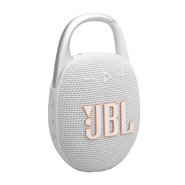 مكبر صوت JBL Clip 5 مقاوم للماء قابل للحمل باللون الأبيض | JBLCLIP5WHT