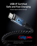 كيبل أنكر Prime من USB-C إلى USB-C | طول 6 أقدام، 240 واط | أسود