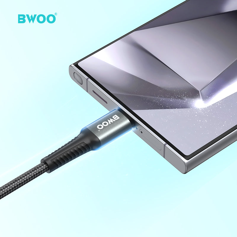 BWOO Aluminum Alloy Charger Cable Nylon Braided Cable 1M | USB-A to USB-C