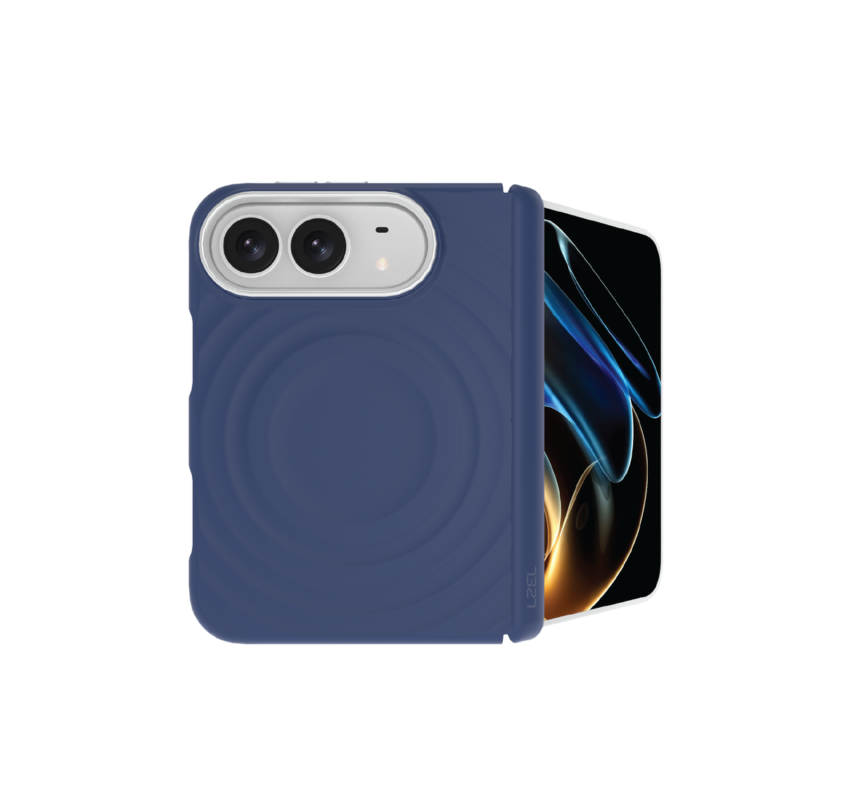 كڤر LZEL WAVEFORGE بتصميم متموج وملمس سيليكون مع دعم MagSafe لـ iPhone Duo 