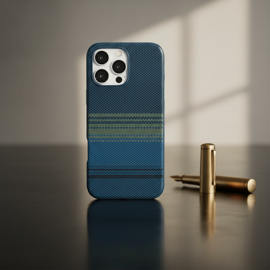 كفر حماية MagCarbon Splice من LZEL لجهاز iPhone 16 Pro | أزرق متدرج