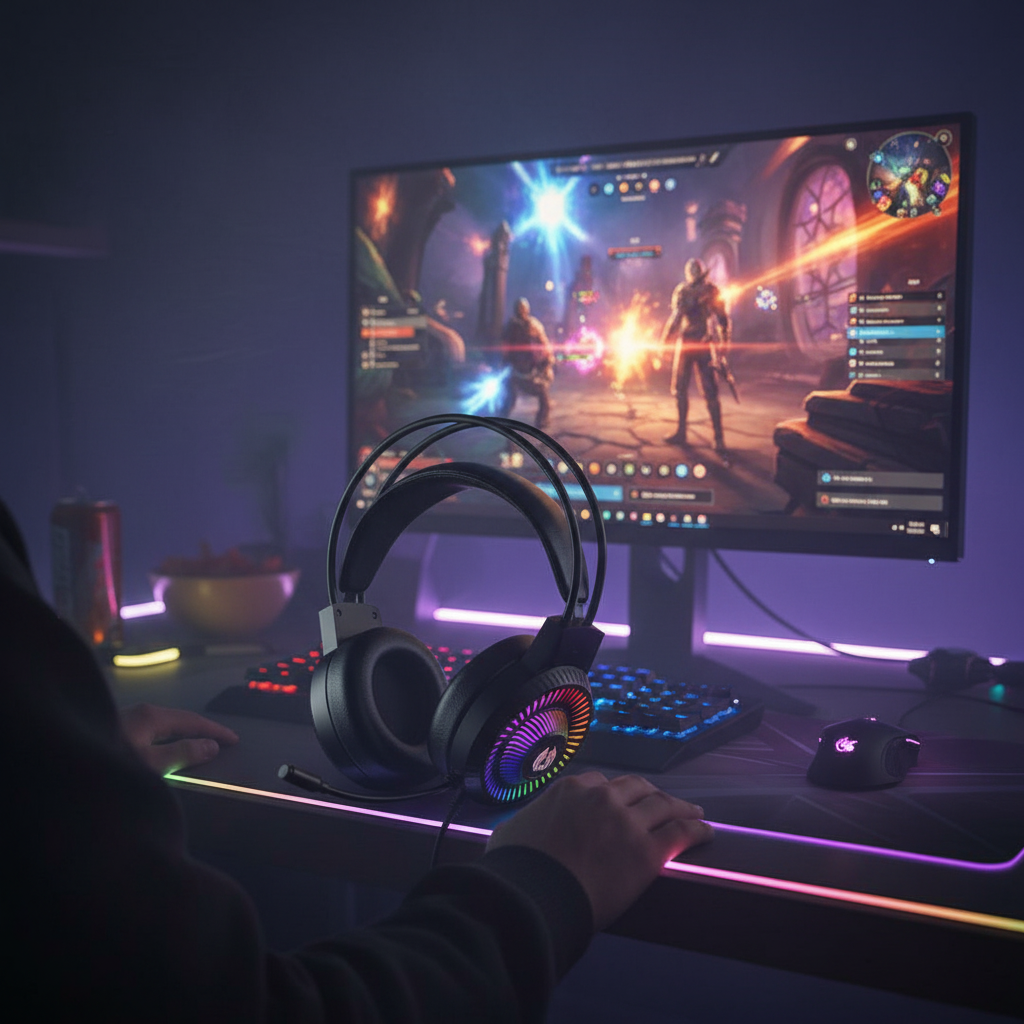 E-Sport Gaming Headset With Backlight With 3.5mm Jack