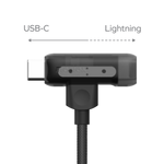كيبل  شحن موماكس أثنين في واحد USB-C إلى USB-C و Lightning بطول واحد متر ونصف| أسود
