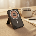 بطارية متنقلة MOMAX Power X Pro لاسلكية مغناطيسية – 5000mAh | أسود