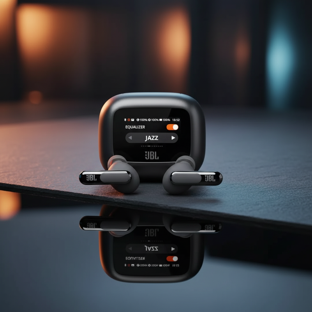 سماعات Live Beam 3 True لاسلكية مع شاشة من JBL | أسود