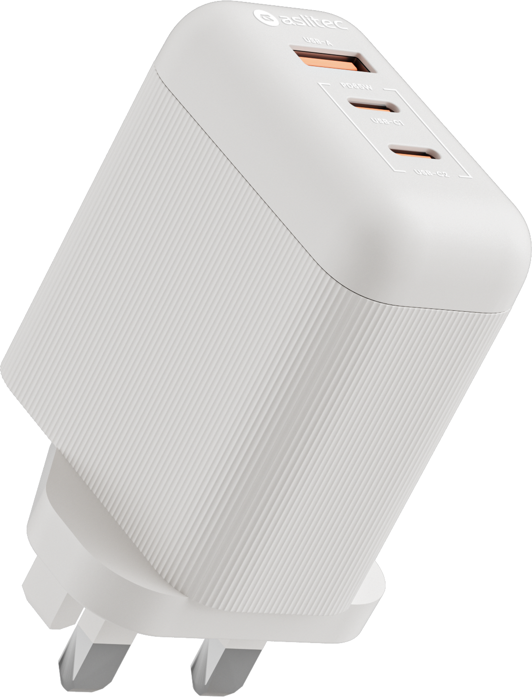 شاحن aslitec VexoraGaN بقدرة 65 واط – شاحن GaN مدمج بثلاثة منافذ USB-A وUSB-C مزدوج