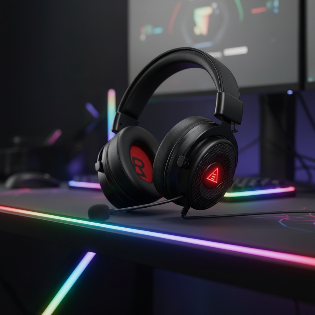 EKSA 2in1 Gaming Headset 7.1 Surround Sound With 3.5mm Jack | Black Red