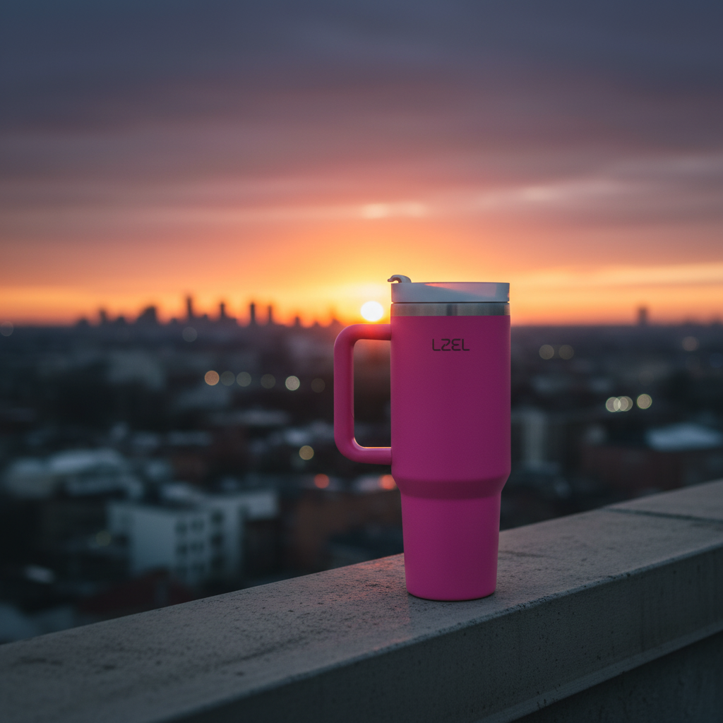 LZEL Tumbler With Handle 800ML Aqua Pure Vacuum Insulated | Barbie Pink