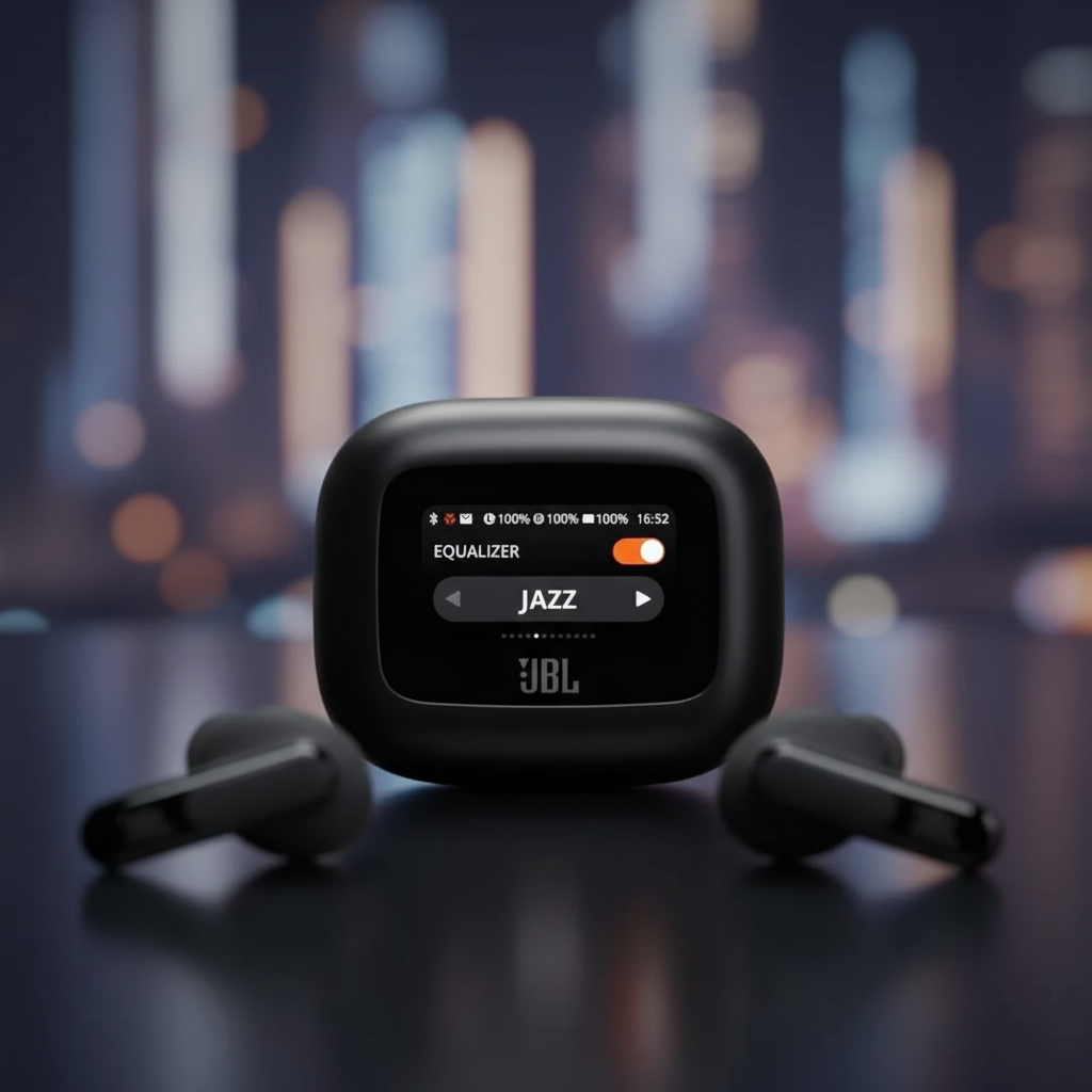 سماعات Live Beam 3 True لاسلكية مع شاشة من JBL | أسود