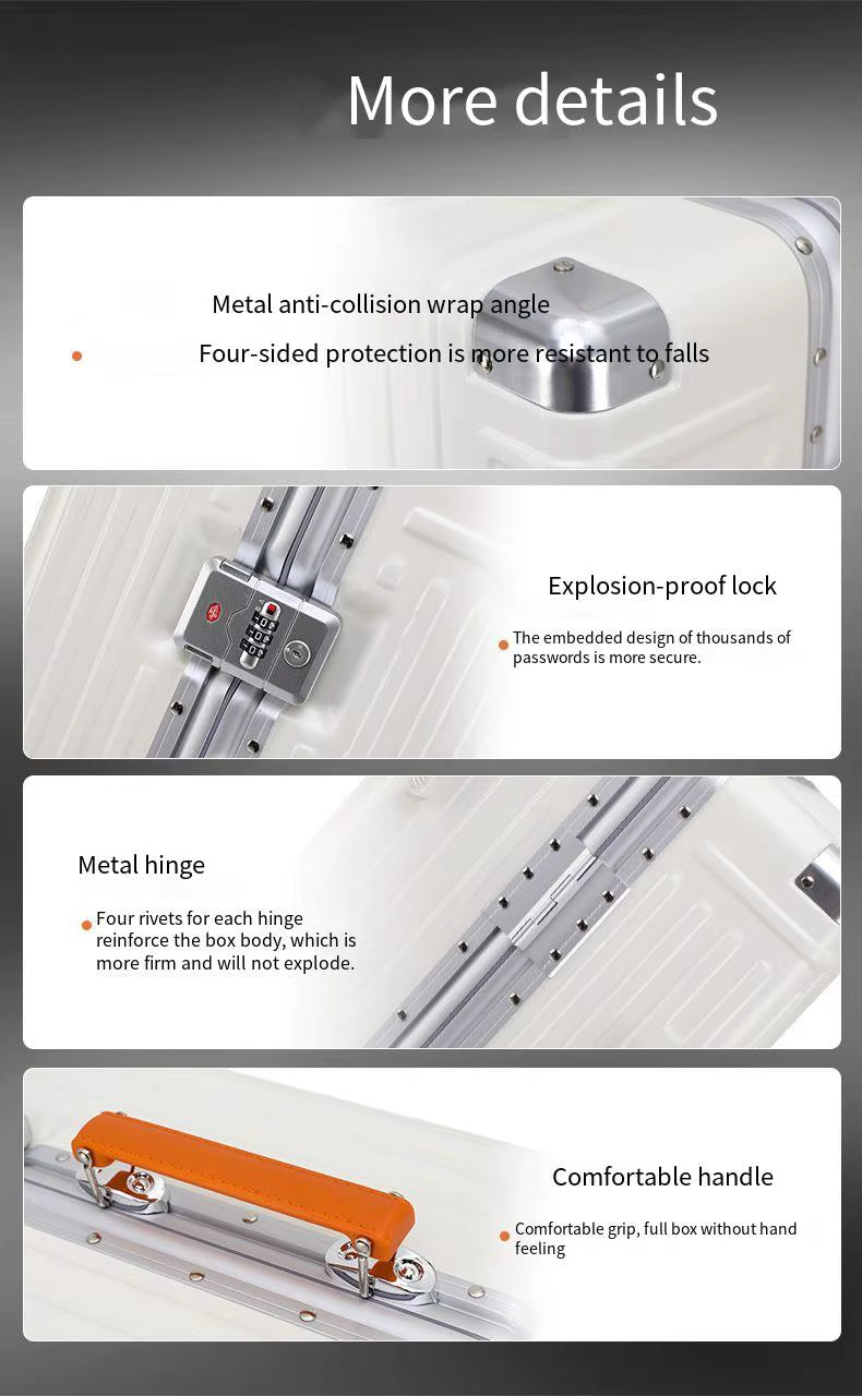 Trolly ABS Suitcase 4 Wheels 26 Inch | White