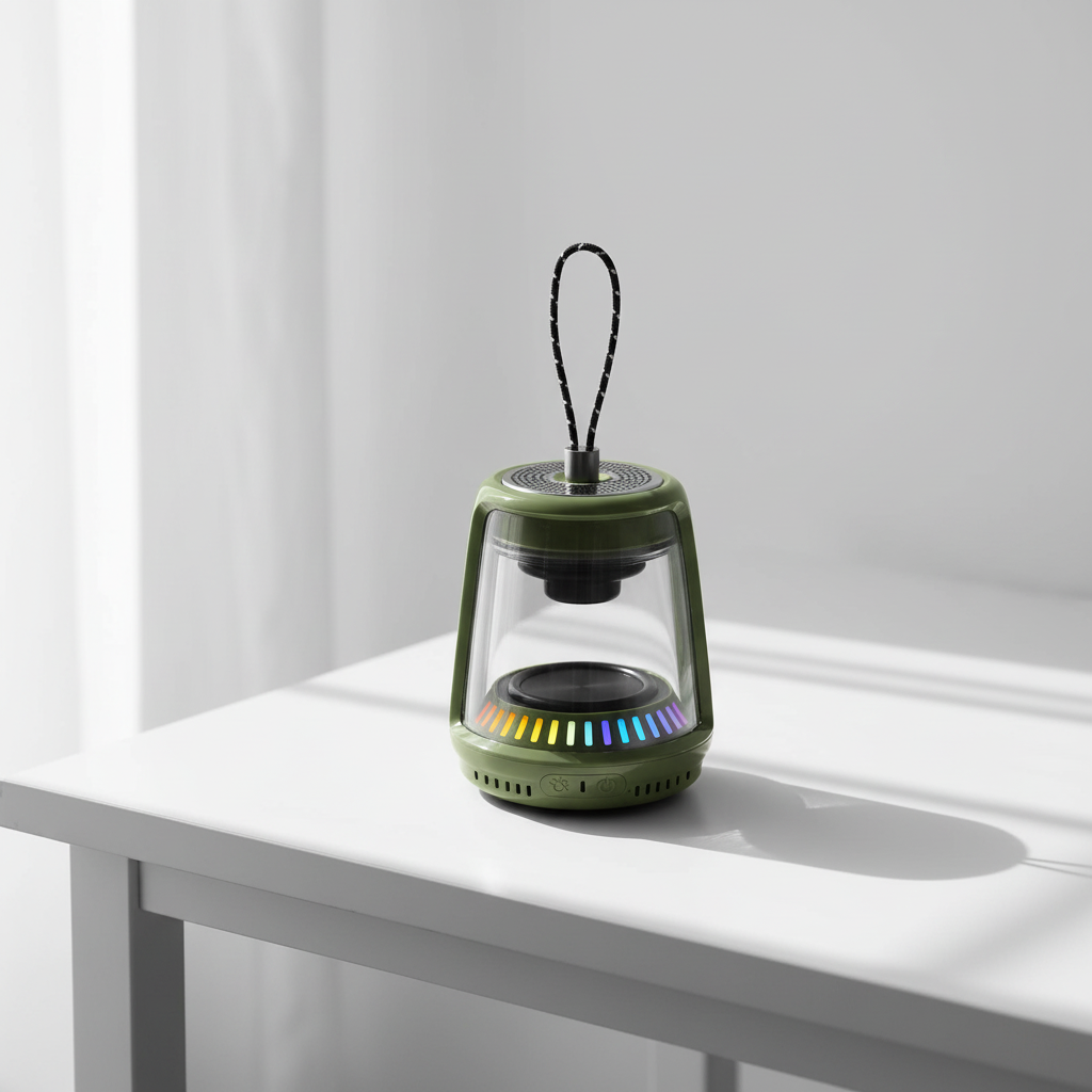 LZEL Aquilasonus Lamp Compact Waterproof Bluetooth Speaker With Dynamic RGB Lights | Green