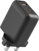 شاحن aslitec VexoraGaN بقدرة 65 واط – شاحن GaN مدمج بثلاثة منافذ USB-A وUSB-C مزدوج