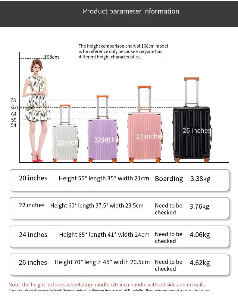 Trolly ABS Suitcase 4 Wheels 26 Inch | White