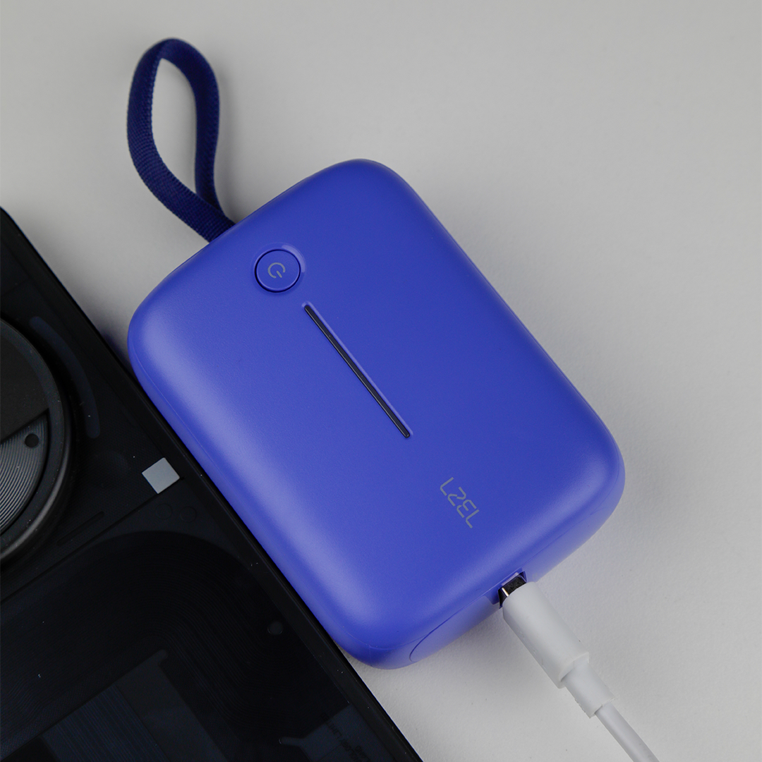 LZEL PrimeBrio Neo 10K Mini Power Bank 22.5W – 10000mAh, Detachable Type-C Cable