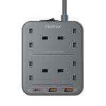 Momax Oneplug 4 Outlet Power Strip With Usb | Black