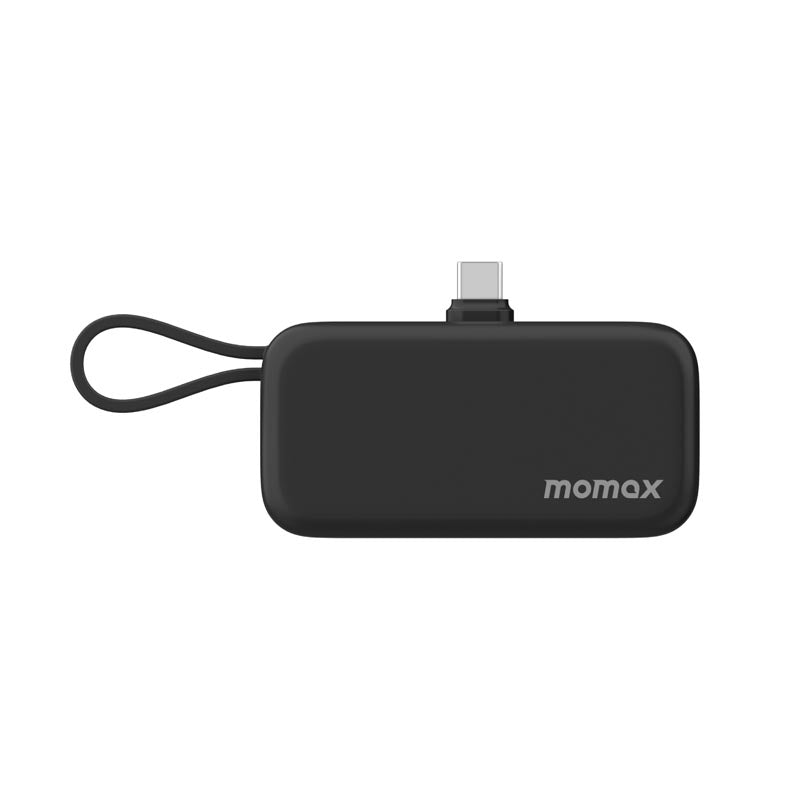 Momax 1-Power Mini 5000mAh Bulit-in foldable USB-C Battery pack |Black