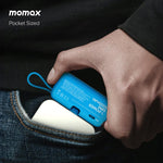 Momax 1-Power Mini 5000mAh Built-in Foldable Lightning and USB-C Power Bank | Black